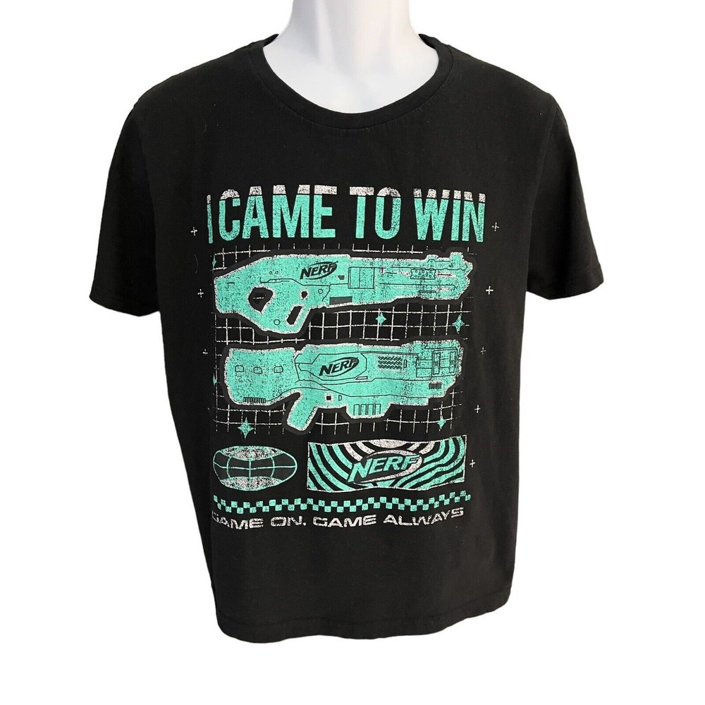 Nerf men's L black graphic t-shirt i came to win